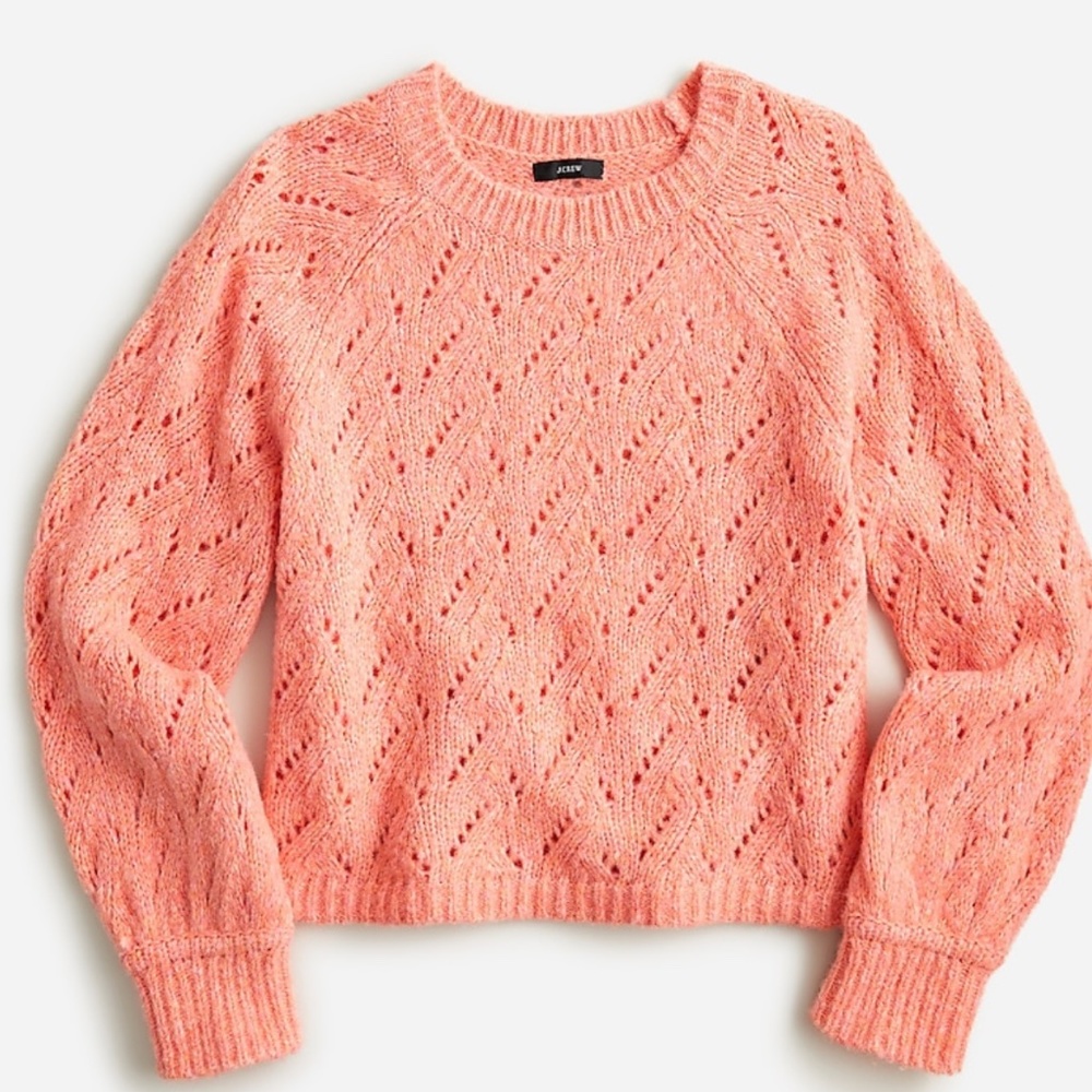 J. Crew Women's Pointelle crewneck sweater Size Large